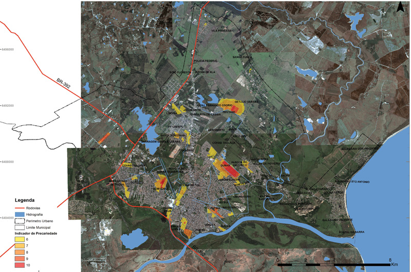 035_PEL Principais focos de demanda habitacional sobre imagem de satélite da área urbana